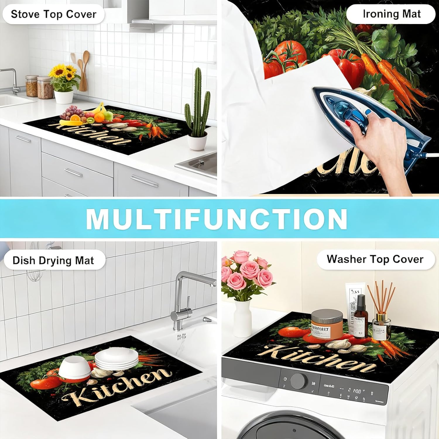 Stove Top Covers for Electric Stove, Heat-Resistant Glass Stove Top Cover Protector, Induction Cooktop Protector Mat for Kitchen 28.3 x 20.5 inches