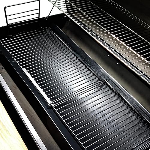 Miniatura 7 de Uniflasy Cenicero/bandeja de goteo ajustable de 23.62 a 35.43 pulgadas y rejillas de cocción de 19 3/4 x 6 3/4 pulgadas para parrilla de carbón