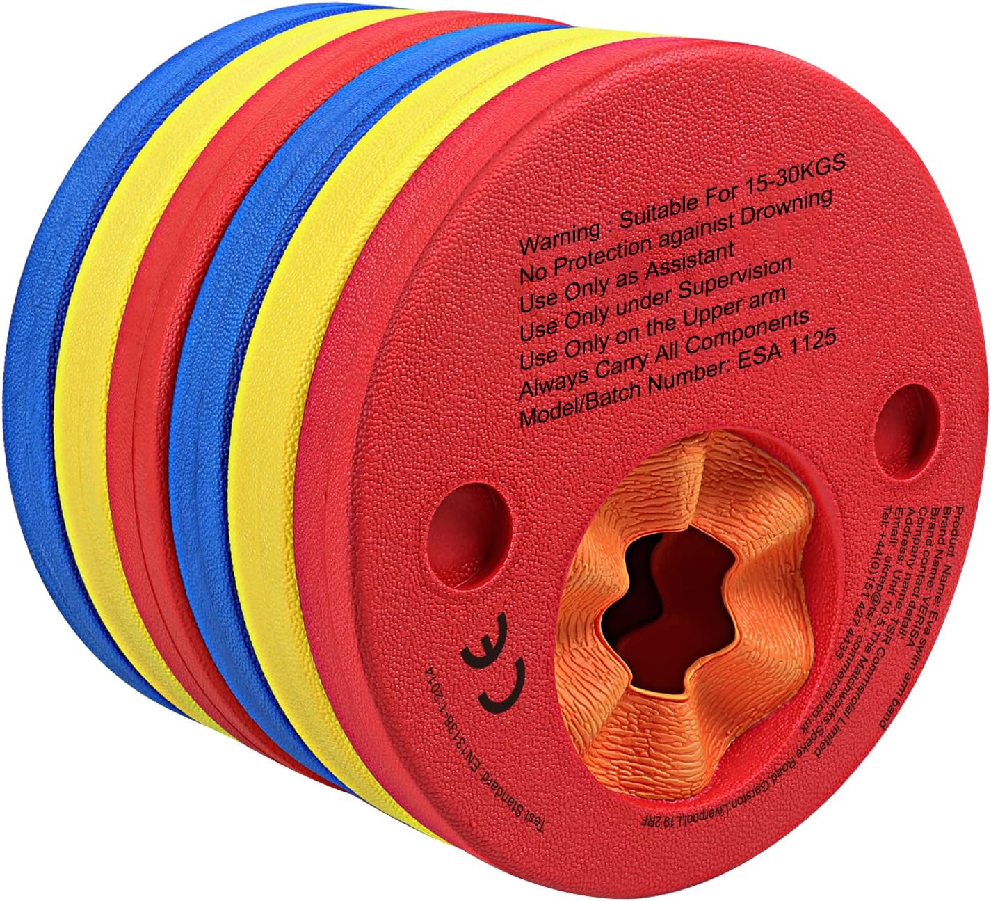 EVA Foam Swim Arm Band Float Aid Discs 6 pc Set for Kids Boys Girls Toddlers, Learn to Swim, Age 2 – 6, 25 kg max by VERISA