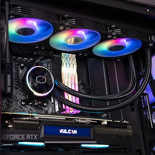 Vista 11 de Cooler Master MasterLiquid PL360 FLUX Serie 360mm, AIO, enfriador líquido de CPU, 0 RPM, bomba de doble cámara, base de cobre ampliada, ventiladores