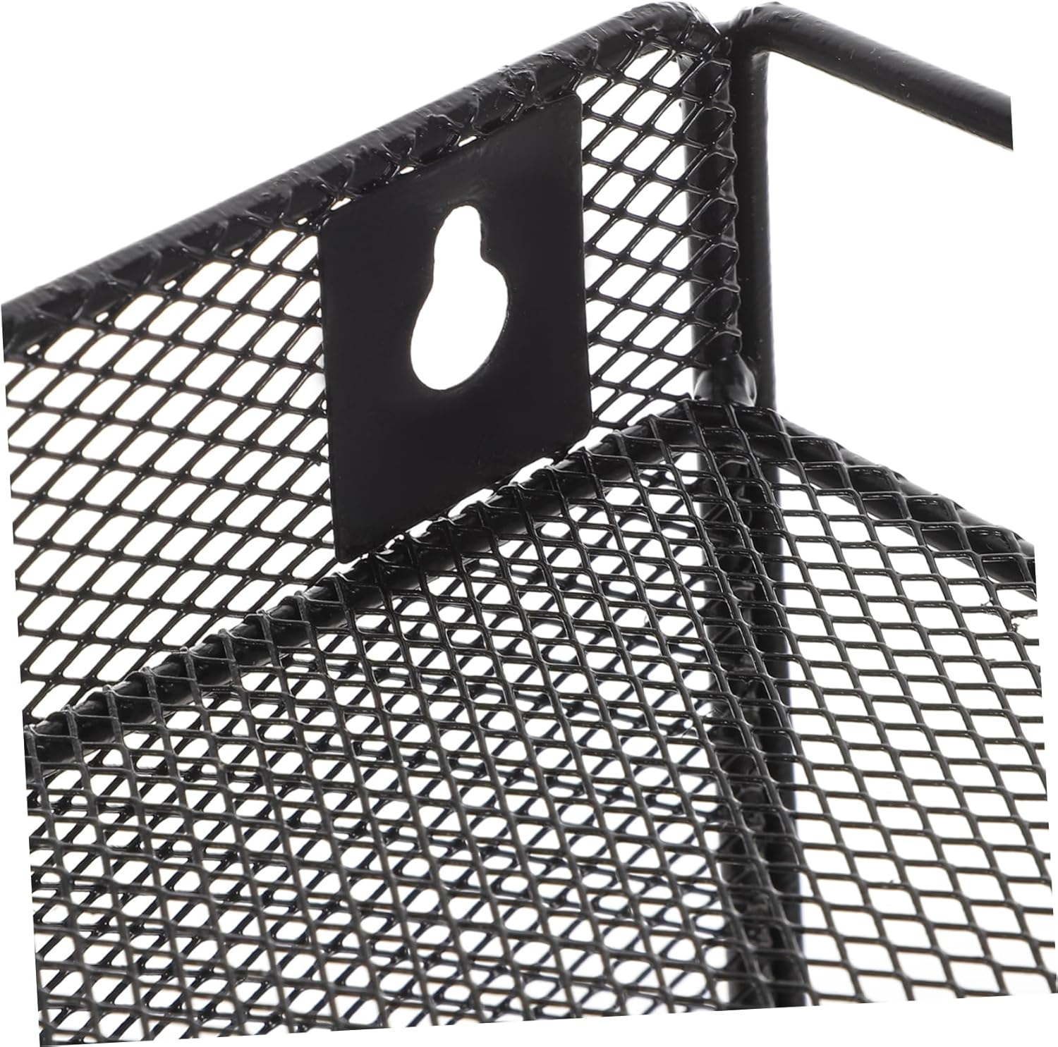Uonlytech Metal Wall Organizer with Hooks Mesh File Holder for Office and Home Multi-compartment Storage Basket Vertical Magazine Rack Neat Desk for Documents and Folders
