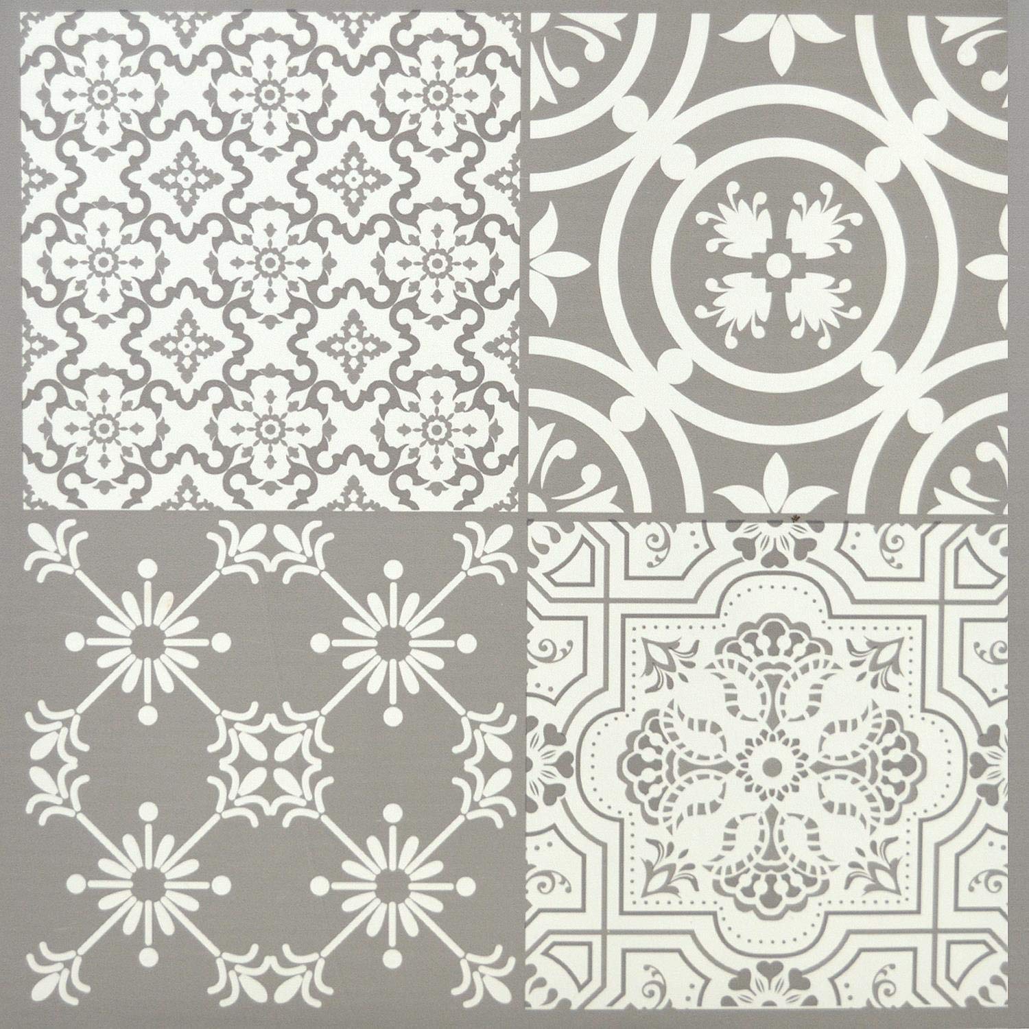Yöl Patterned Grey Floor Tiles Self Adhesive Vinyl Flooring Kitchen Bathroom Patterned Light Grey