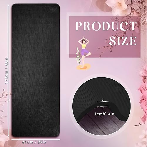 Miniatura 2 de Timgle 6 alfombrillas de yoga de 0.394 in de grosor a granel, 68 x 24 pulgadas, tapete de ejercicio antideslizante resistente al desgarro para