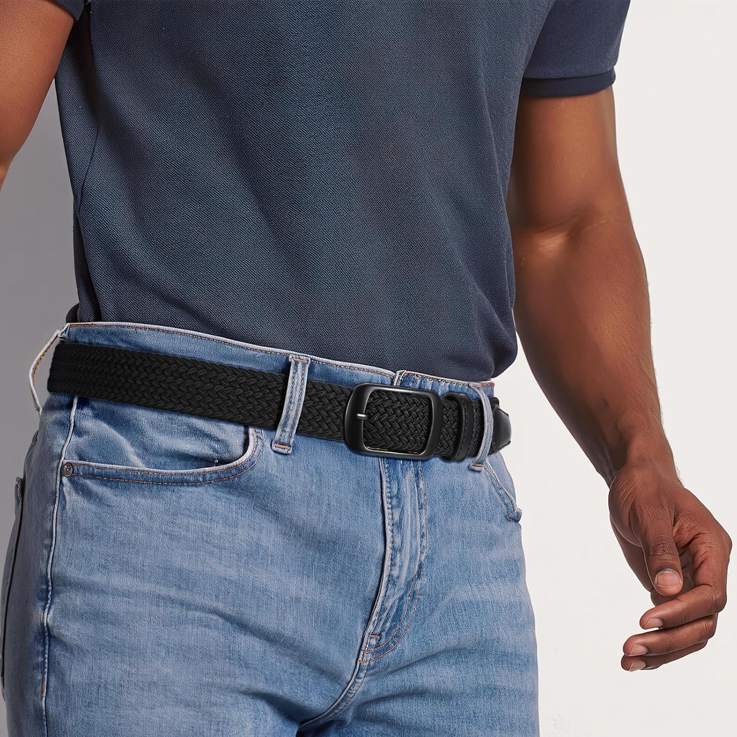 XZQTIVE Braided Belt Stretch Belt for Men and Women Multicolored Woven Golf Belt Elastic Jean Belts