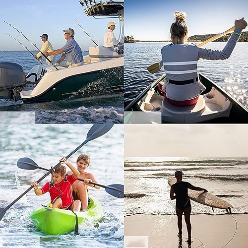 Vista 12 de Paddle Leash Kayak Paddle Holder Tool Lanyard - 2 Pack Stretchable Paddle Strap with Carabiner Secure Leash Lanyard Rope for SUP Kayak Canoe Paddle