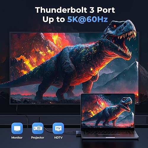 Miniatura 6 de RayCue Adaptador USB C para MacBook ProAir M1 M2 2023 2022 2021 13" 15" 16", accesorios 6 en 2 MacBook Pro con 10Gbps 2* USB 3.2, transferencia de