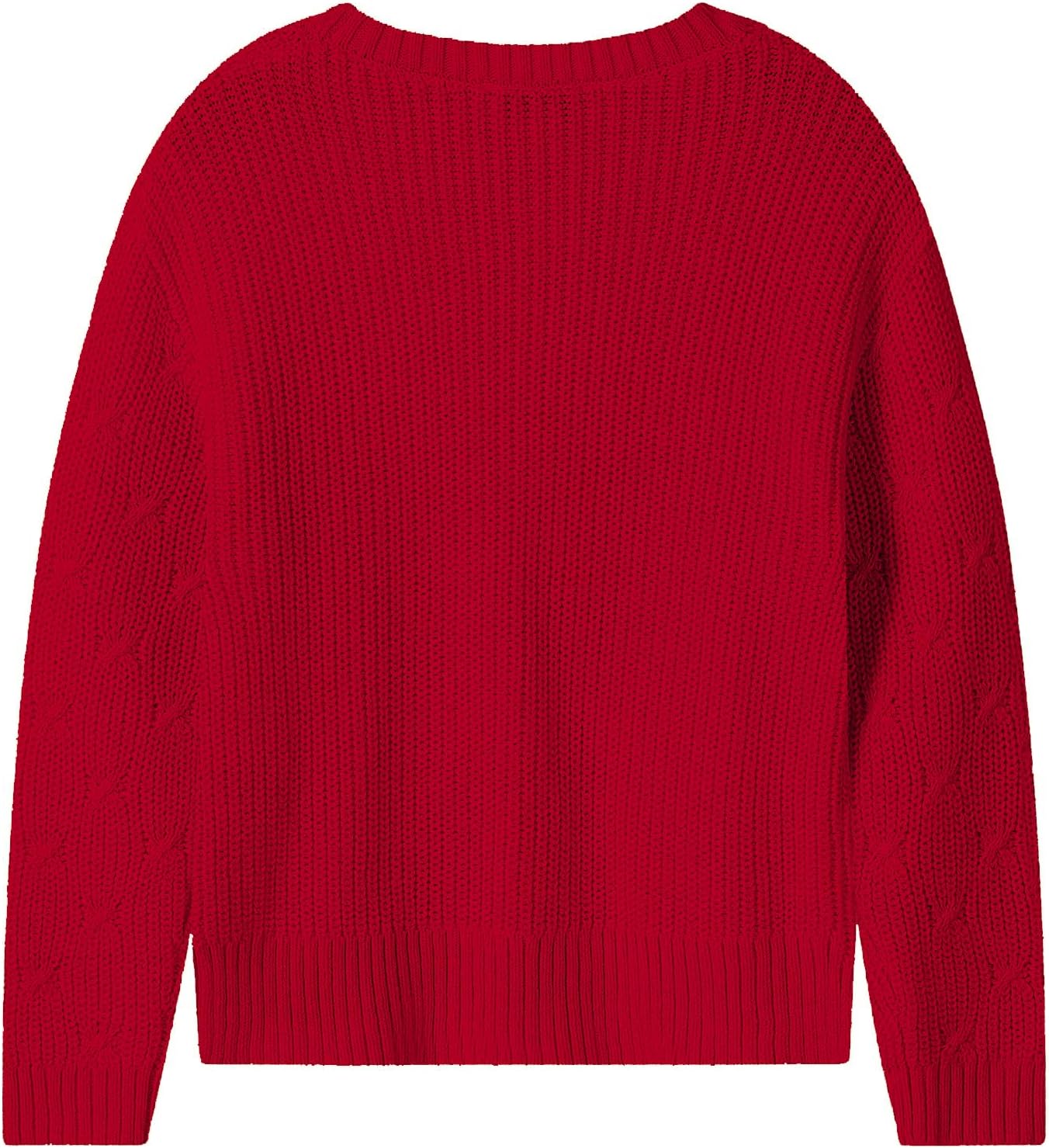 Girls Sweaters Crewneck Long Sleeve Pullover Jumper Cotton Fall Chunky Fancy Cable Knit Sweater with Side Slit - Image 3