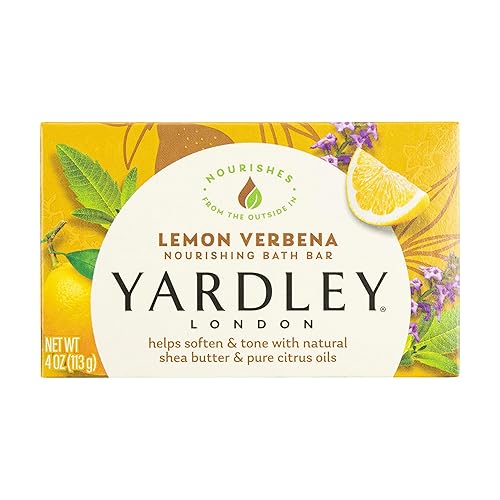 Yardley London Lemon Verbena Barra de baño hidratante naturalmente, 4 onzas
