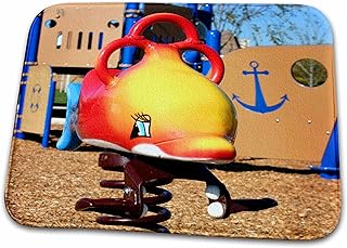 3dRose Colorful Playground Equipment with woodchips on The... - Bathroom Bath Rug Mats (rug-211620-1)