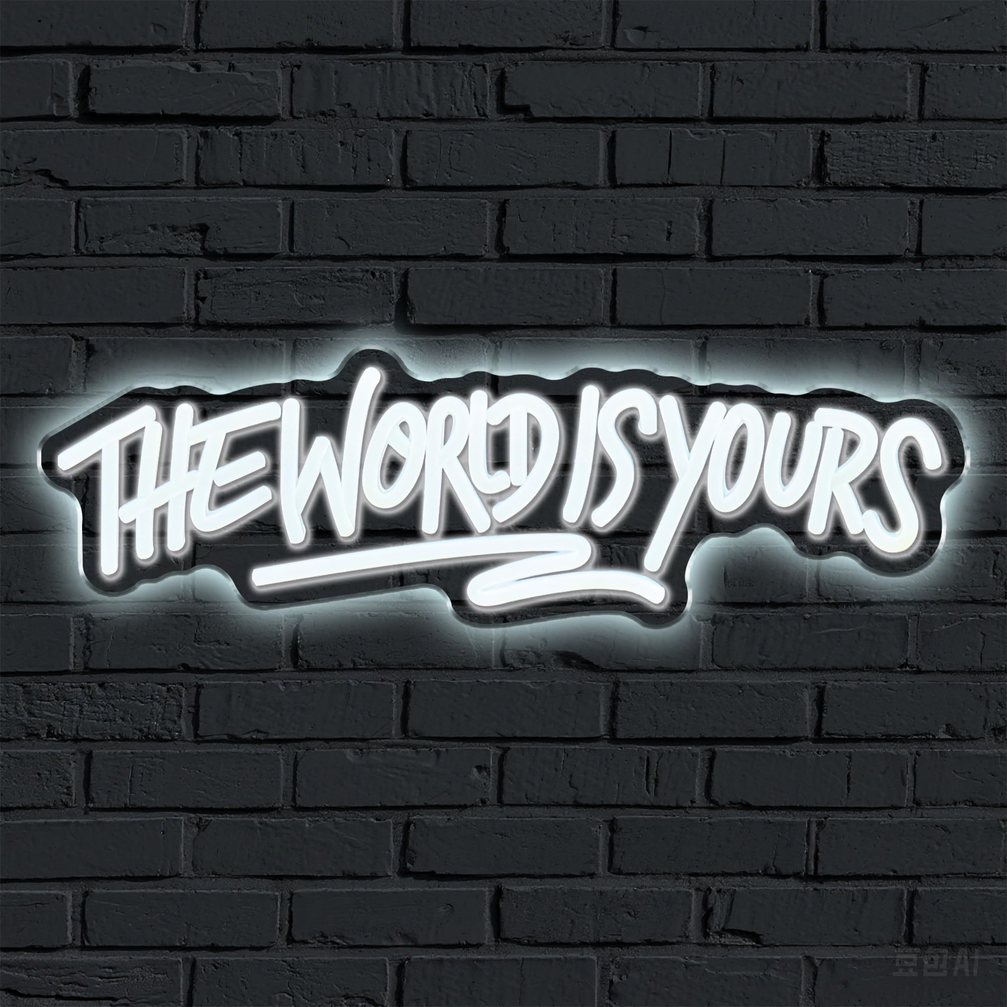 The World is Yours Neonschild, USB-betrieben, dimmbar, LED-Lichter für Schlafzimmer, Spielzimmer, Männerhöhle, Bierbar, Hochzeit, Geburtstag, Party, Wanddekoration, Neonschild, 45 x 14 cm