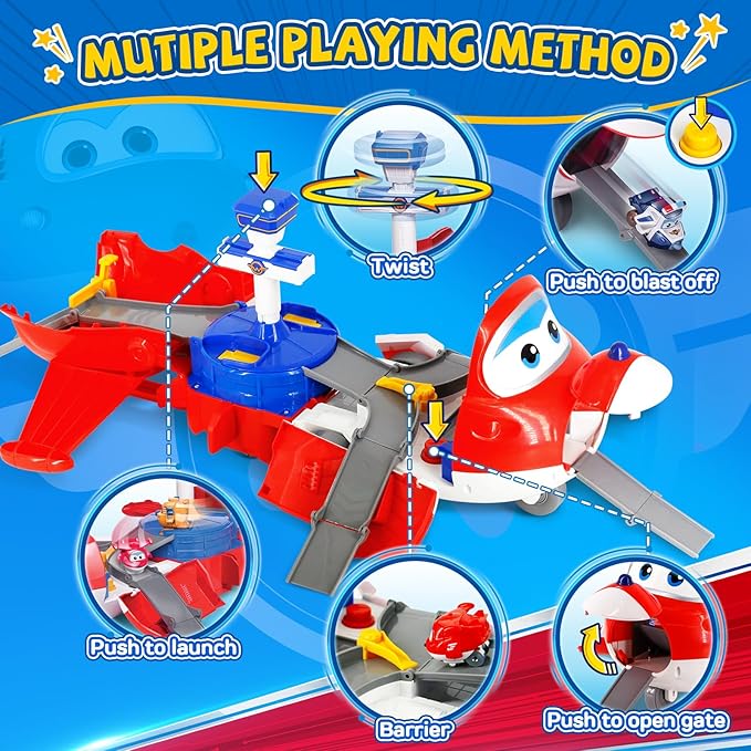 Super Wings Jett's Takeoff Tower Playset con Figura Jett de 2" miniatura 6
