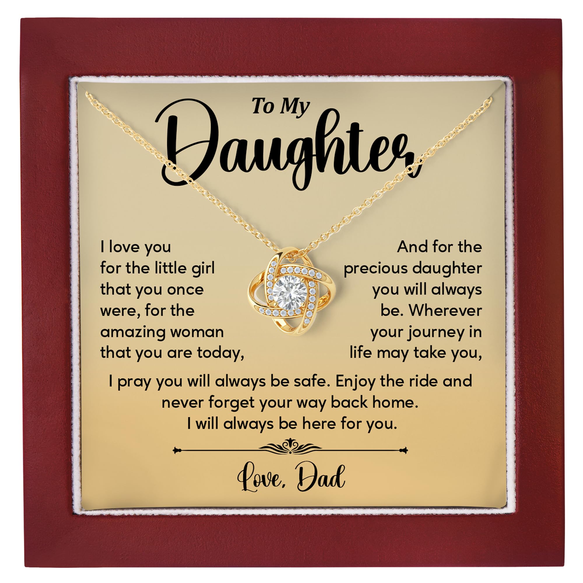 Daughter Necklace From Dad To My Daughter Necklace Gift, Personalized Name Pendant Necklace - Meaningful Gift Idea For Daughters From Dad - Custom
