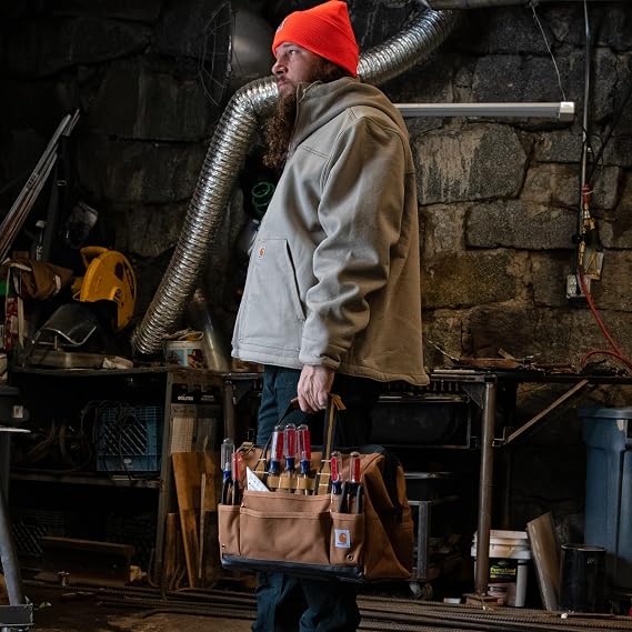Carhartt Onsite Tool Bag, Durable Water-Resistant, Tool Storage Bag, Heavyweight, 16-Inch, Carhartt Brown