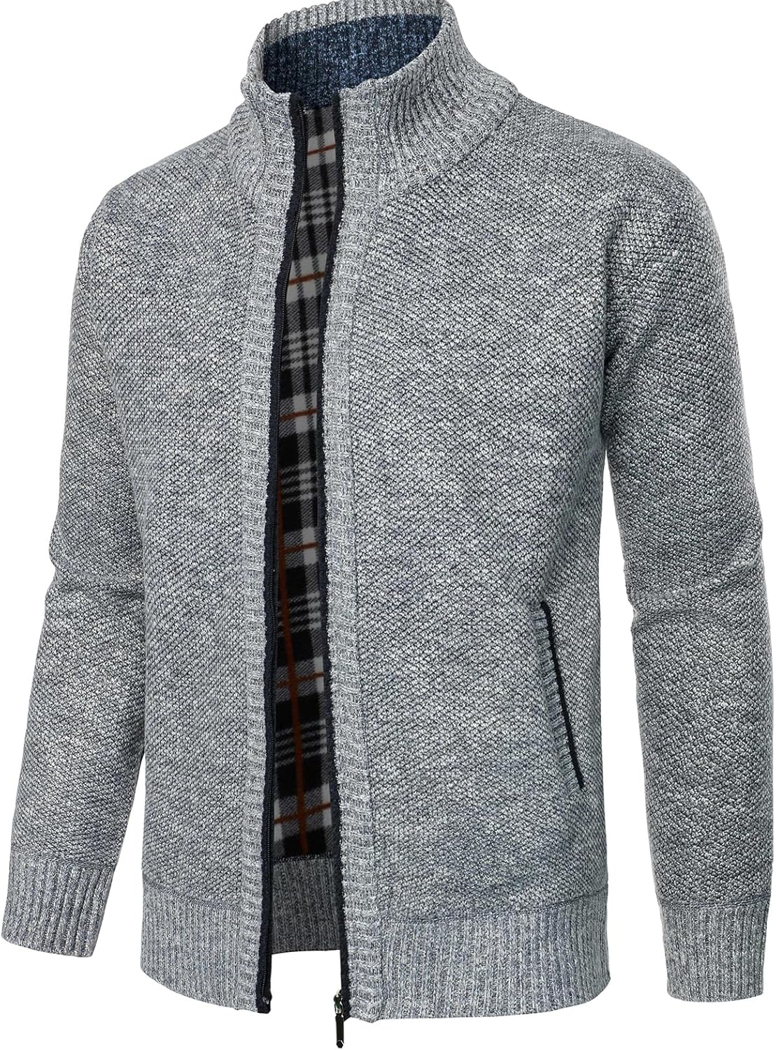 Men's Marled Knit Full Zip Sweater Jacket,