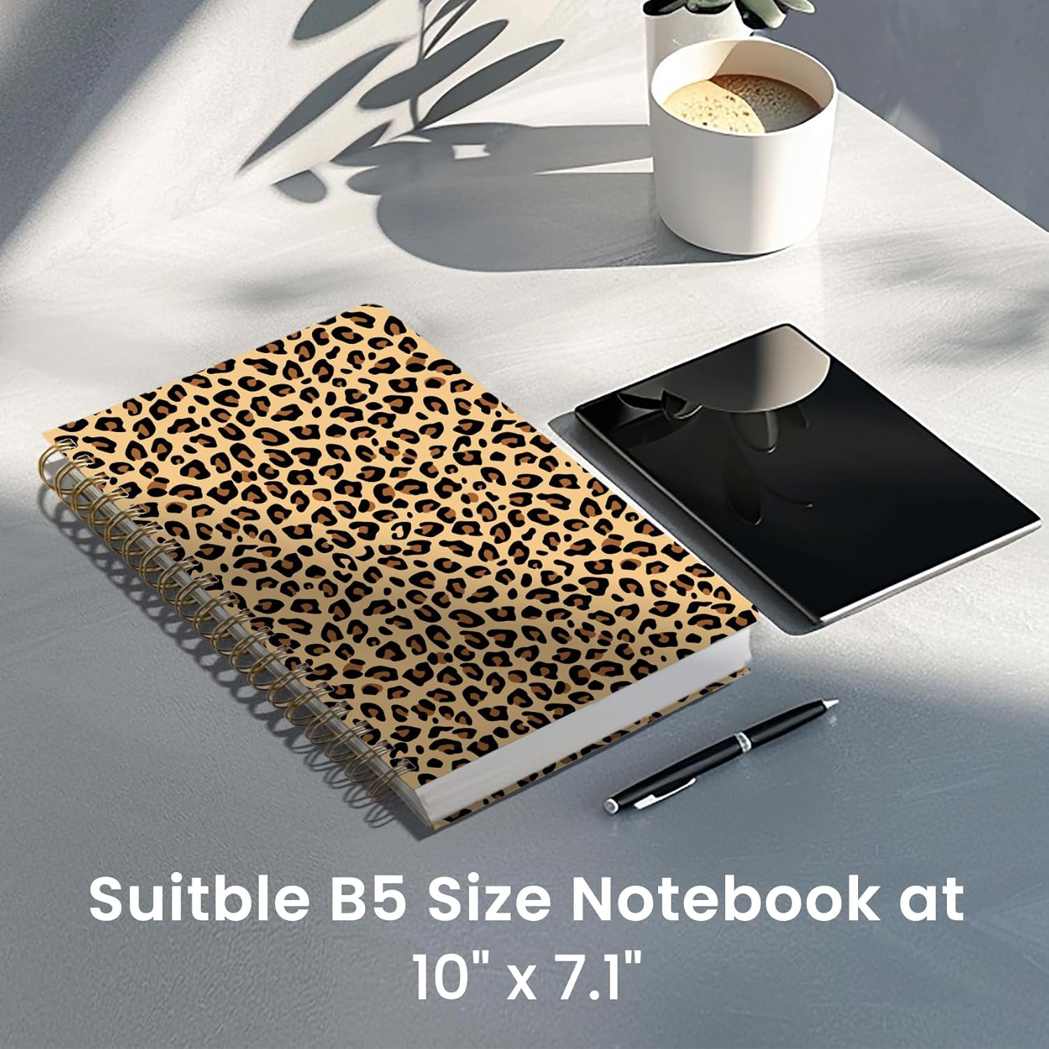 Lined Spiral Notebook Journal for Work, 300 Pages Thick B5 (7.1"x10") College Ruled Journal for Women & Writing, Hardcover Notebook for Note Taking, Perfect for Office Home School Supplies, Leopard - Image 6