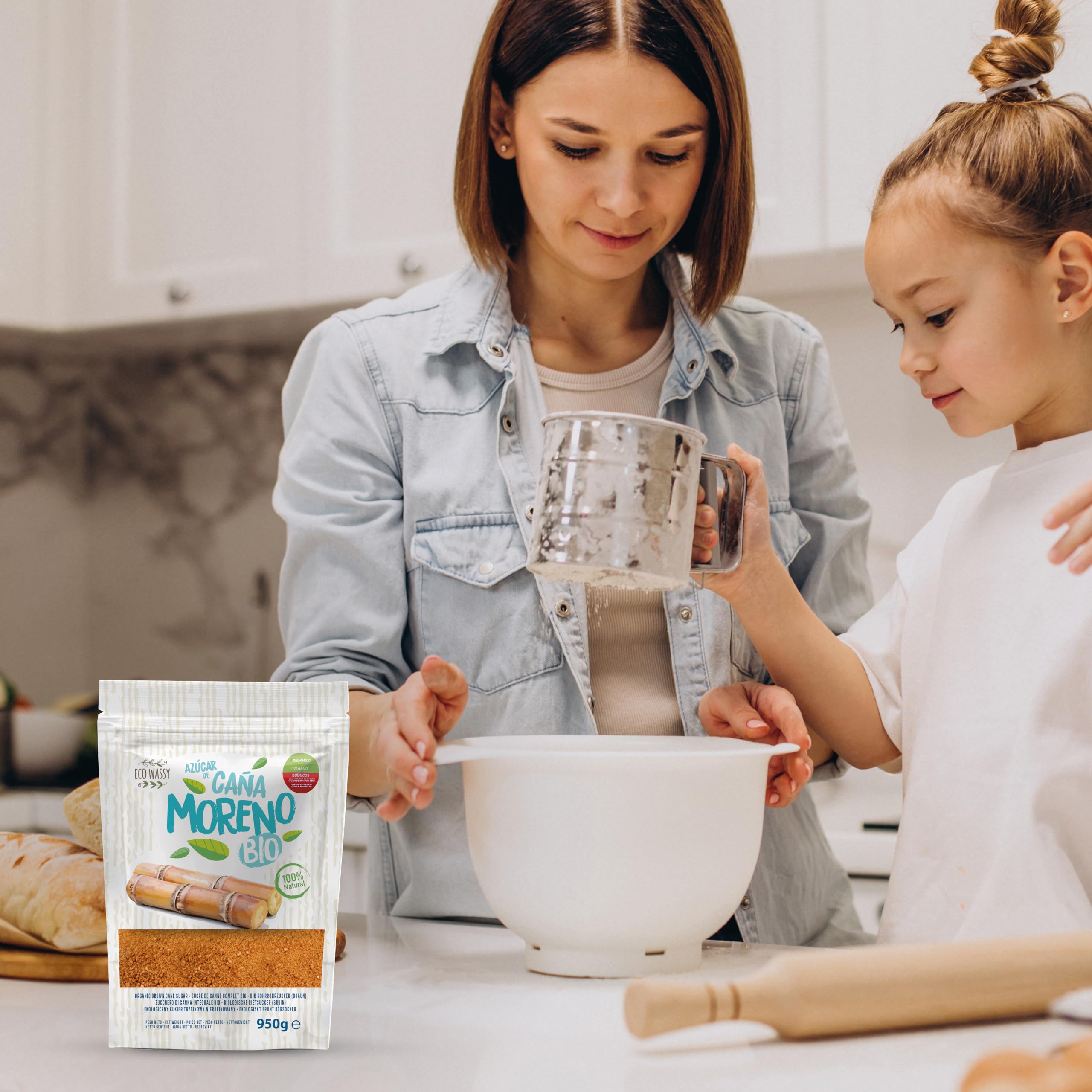 Azúcar Moreno de Caña BIO Endulzante Natural No Refinado Rico en Nutrientes (950Gr)