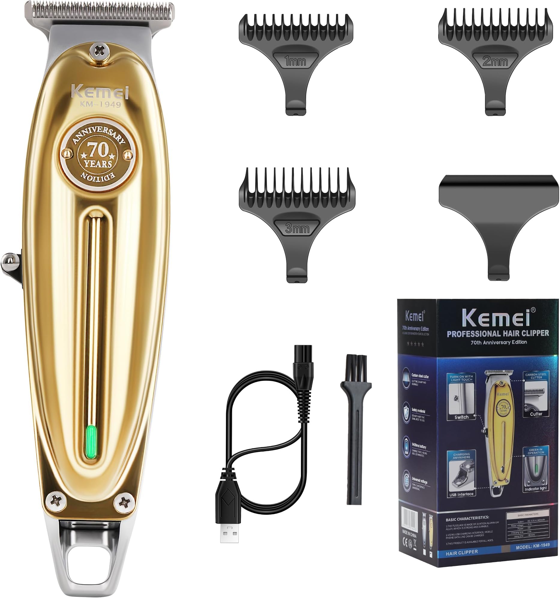 Professional Hair Clippers Beard Trimmer for Men T-Blade Outliner Barber Grade Electric Clippers All-in-One Grooming Solution Cordless Father Day Gifts