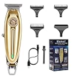KEMEI Professional Beard & Hair Trimmer for Men, Cordless T-Blade Trimmers, Electric Hair Clippers for Barbers and Stylists, All Body Grooming-Model 1949 Gold