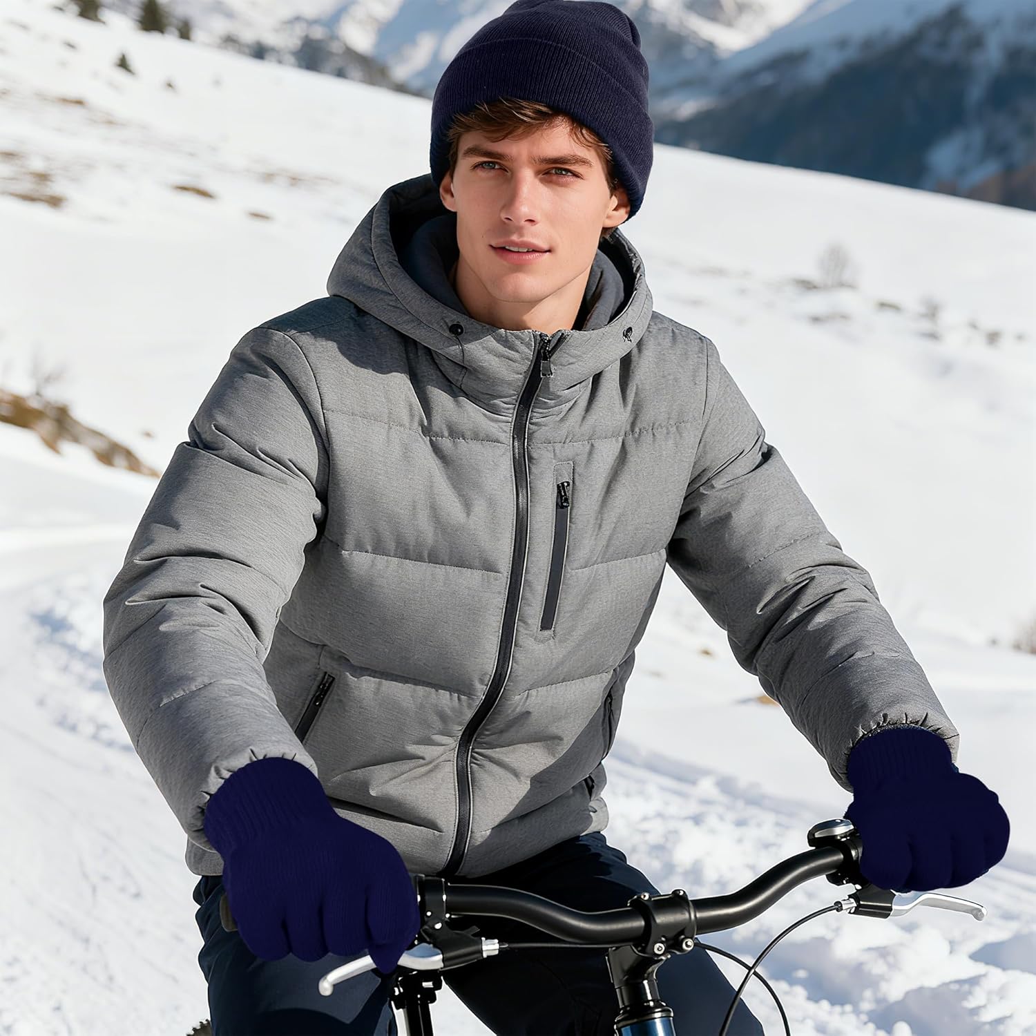 48 Pack Beanie Hats and Gloves Set, Knit Skull Caps and Winter Gloves Bulk for Men Women Warm Gift