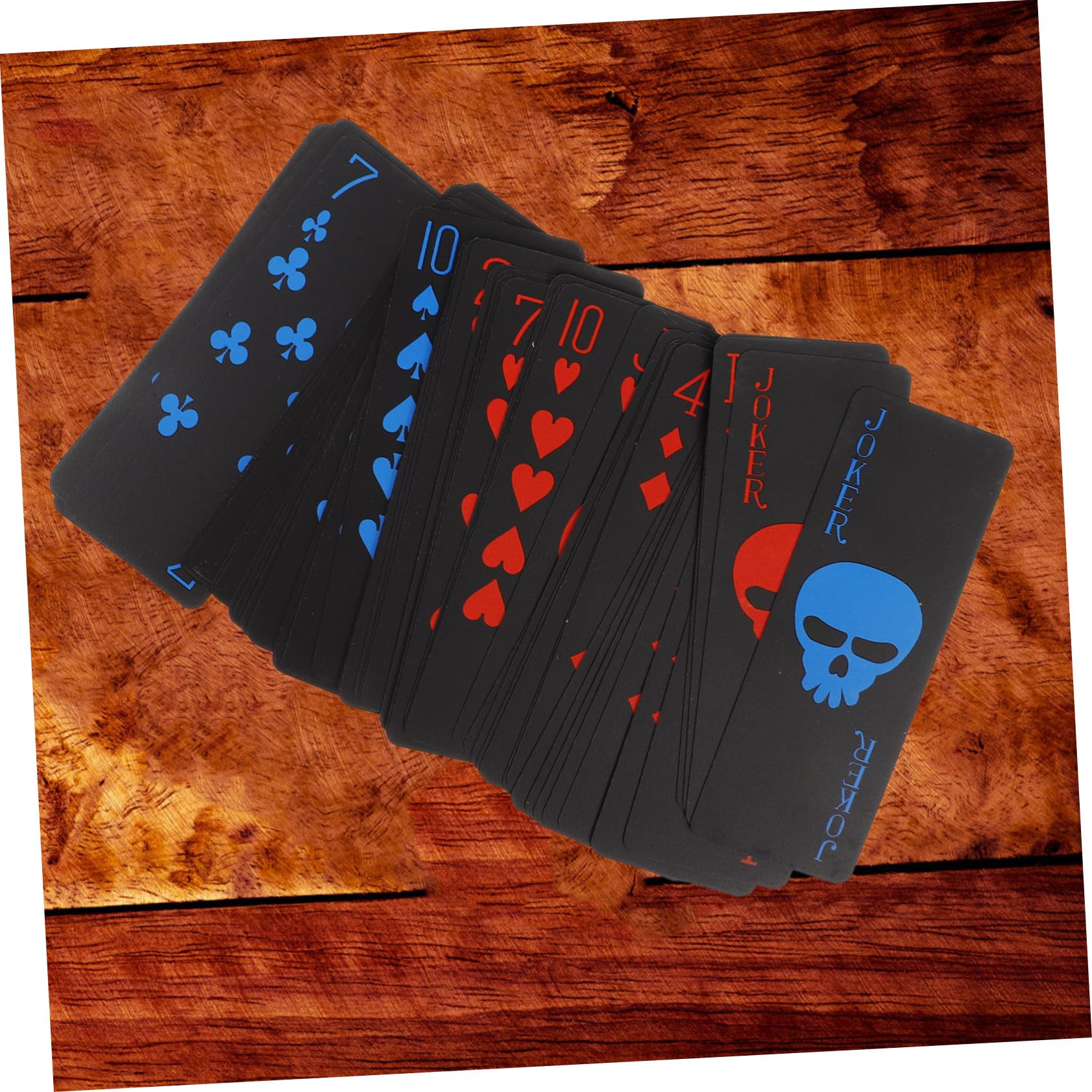 Cartes De Poker À Thème Tête De Mort en PVC Noir Robustes Et Élégantes Idéales pour Les Fêtes Les Jeux De Billard Et Les Rassemblements Sociaux