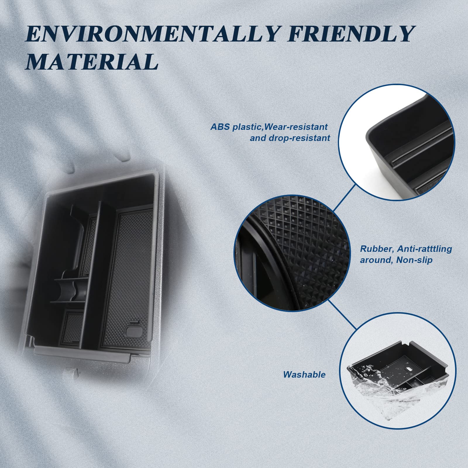 Boîte De Rangement Accoudoir Pour Toyota RAV4 (2019-2022) - Organisateur Central Avec Tapis Antidérapant - Rouge