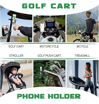 Golf Cart Phone Holder for EZGO Club Car Yamaha, Square and Round Tube
