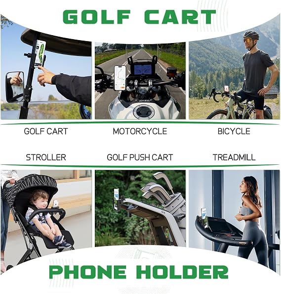 Golf Cart Phone Holder for EZGO Club Car Yamaha, Square and Round Tube