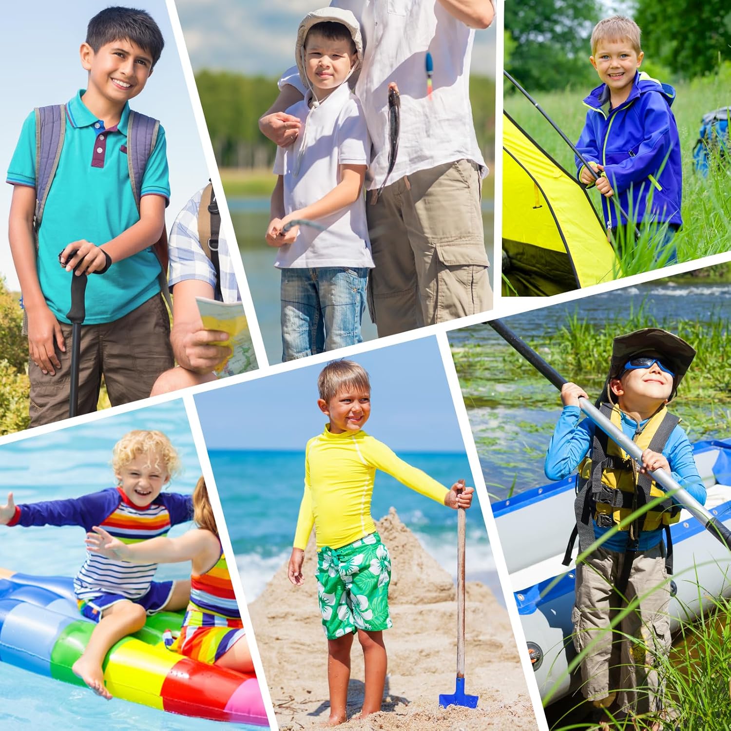 Boys Rash Guard Hoodie UPF 50+ Sun Protection Long Sleeve Swim Shirt Quick Dry Kids SPF Fishing Water Beach Shirts - Image 2