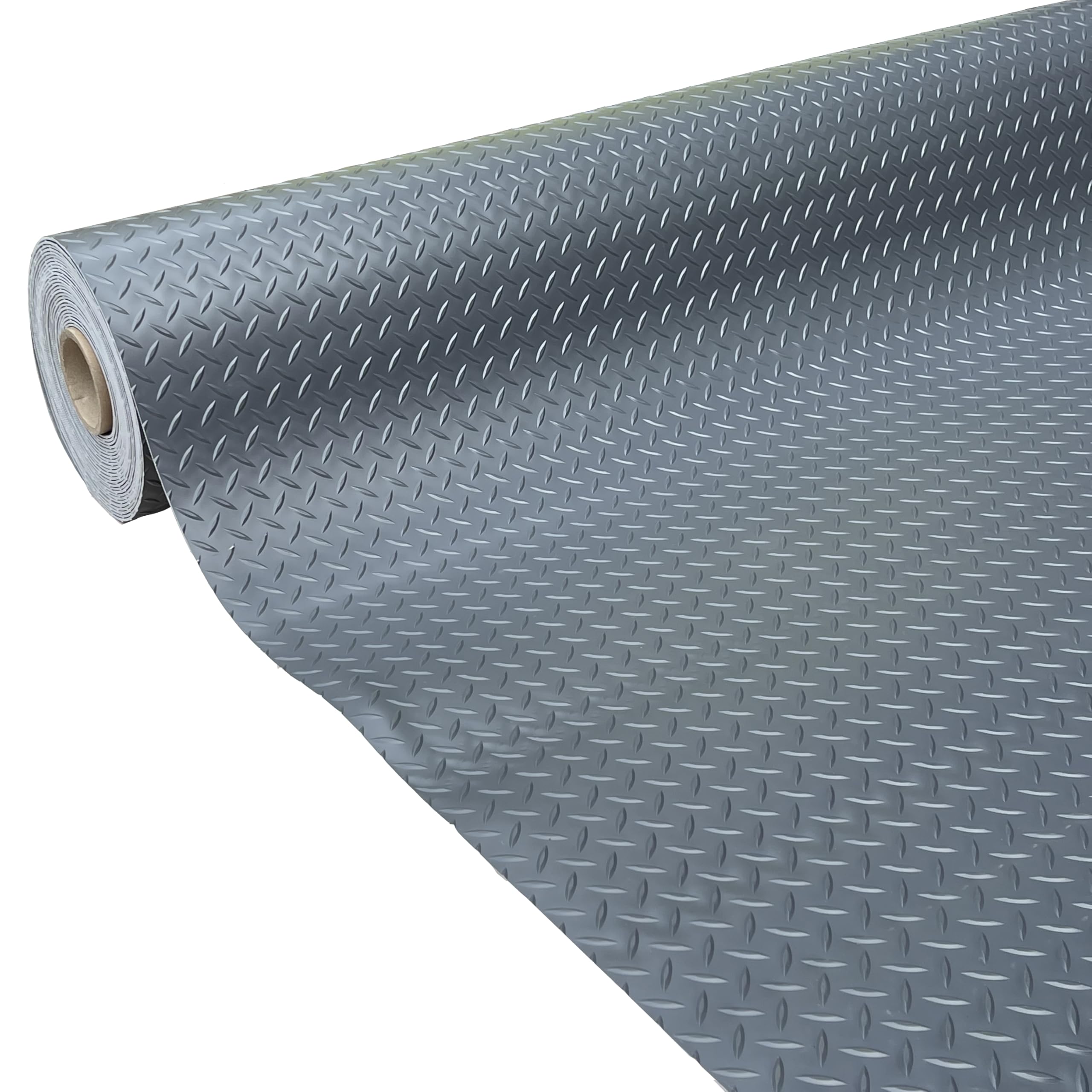 Shield Autocare © Heavy Duty Commerical Grade PVC Vinyl Floor Matting Garage Industrial Large Diamond Checker Black | Blue | Light Grey | Dark Grey | 1.3m Width | 3.2mm Thick (Dark Grey, 9.5m x 1.3m) — image 1