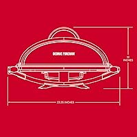 Vista 7 de Parrilla eléctrica George Foreman GFO201R, para interiores y exteriores , Antiadherente, Rojo
