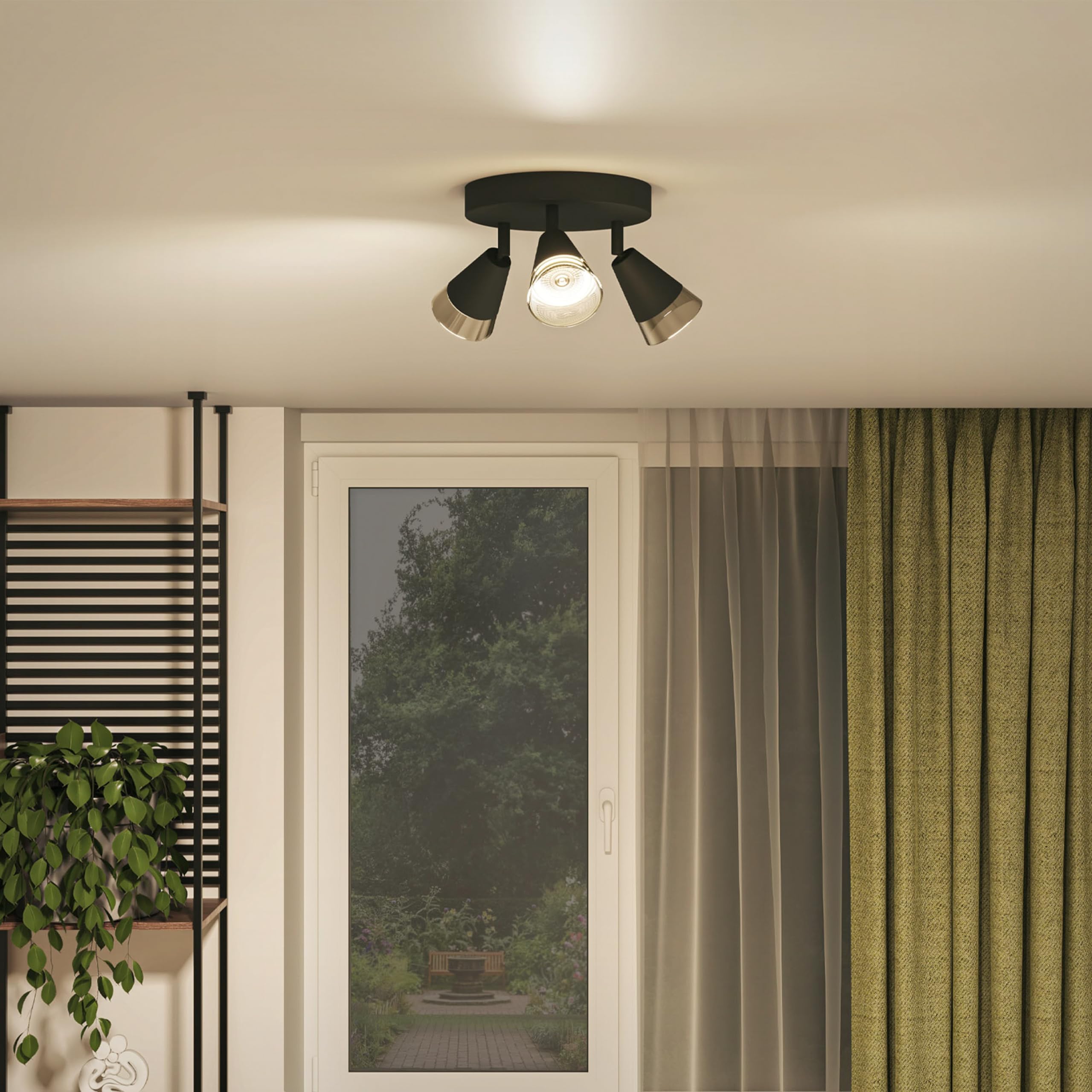 Philips Cleft Aufbaustrahler (Schwarz) - 3-Flammig - Nicht dimmbar | Deckenstrahler - GU10 - Warmweiß