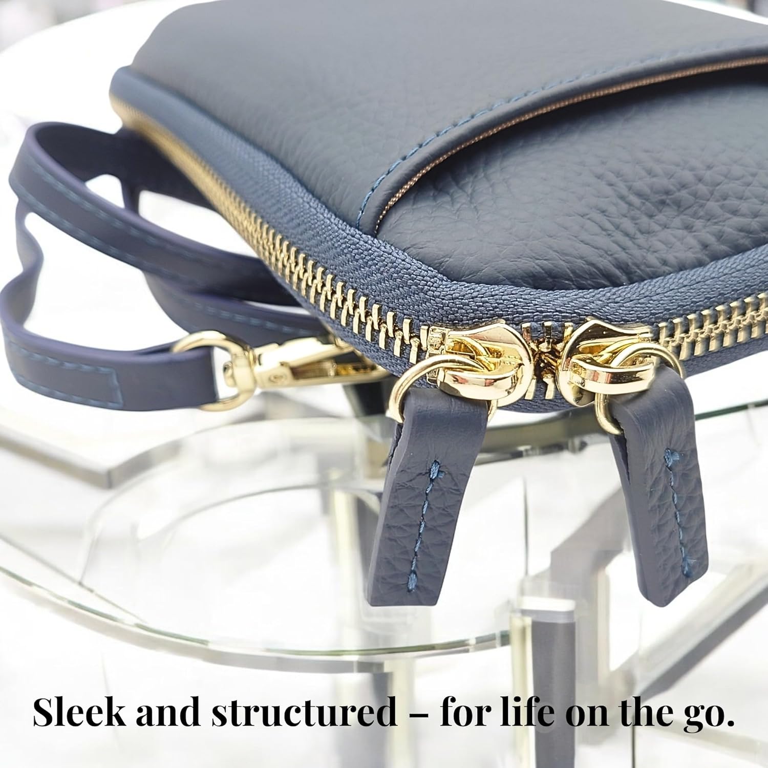 Small Crossbody Phone Bag for Women - Genuine Leather Purse | Card Slots & Wide Adjustable Strap, Everyday Errands - Image 6