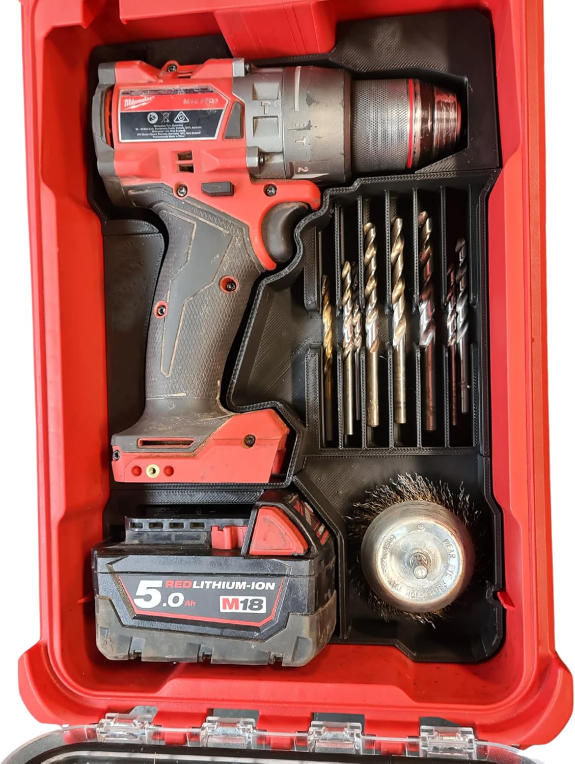 Generic Custom M18 1/2" Stubby Impact Driver Holder - Compatible with Milwaukee Packout System, Durable 3D-Printed Insert for Secure Tool Organization and Easy Access
