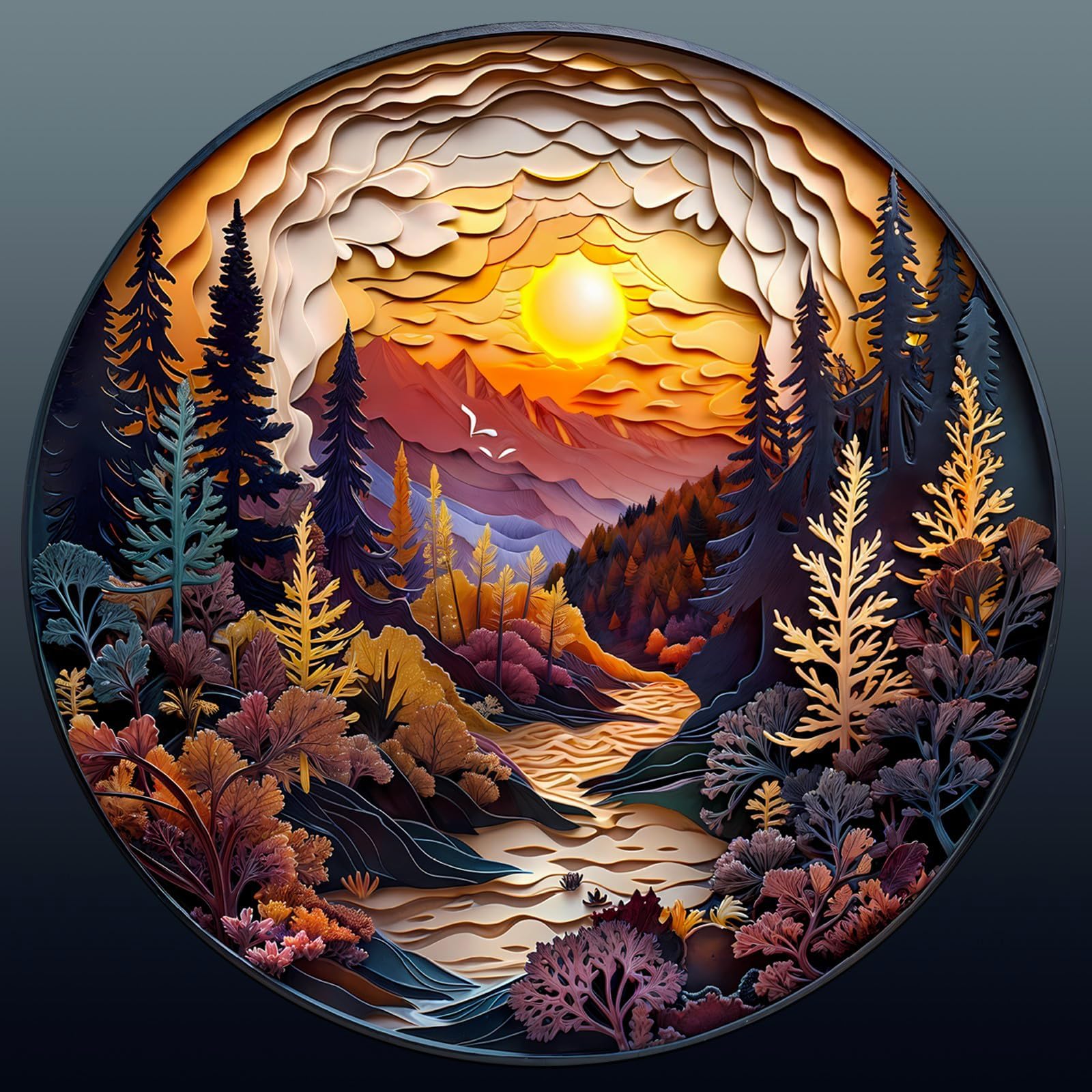 - Wooden Puzzles for Adults, Unique Sunset Forest Puzzle 13.4x13.4in 300pcs | 3D Vision Wooden Jigsaw Puzzle, Christmas Birthday Gifts for Friends/Family
