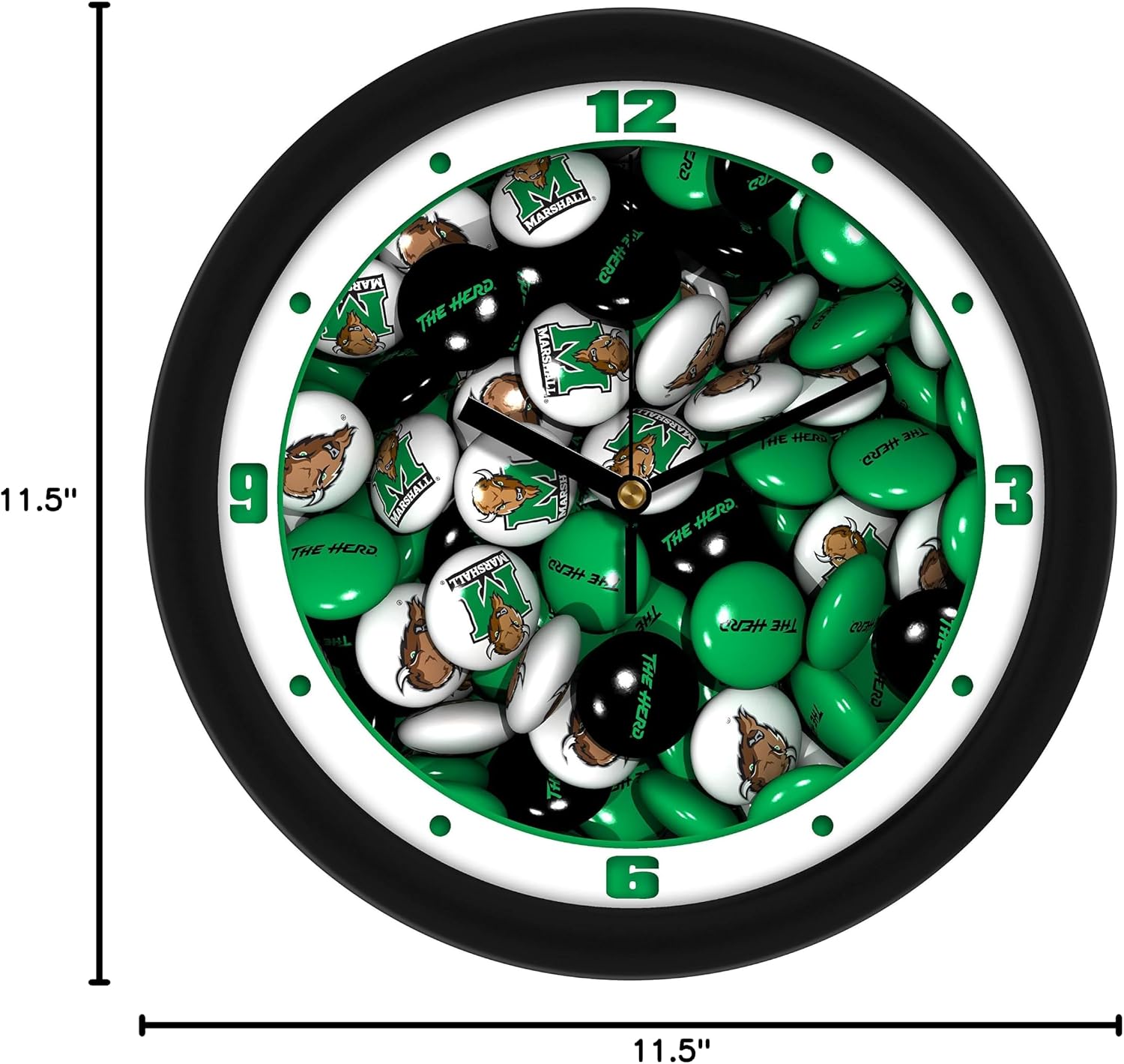 SunTime Marshall University Thundering Herd - Candy Wall Clock