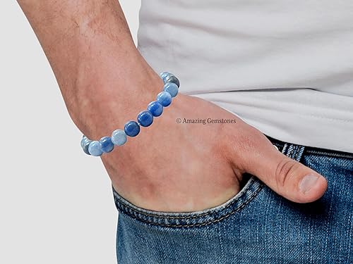 Miniatura 5 de Blue Aventurine Bracelet for Women Men's Gifts - Protection Healing Crystal Bracelet - 8mm Gemstone Beaded Stretchable Bracelet Pulseras Para