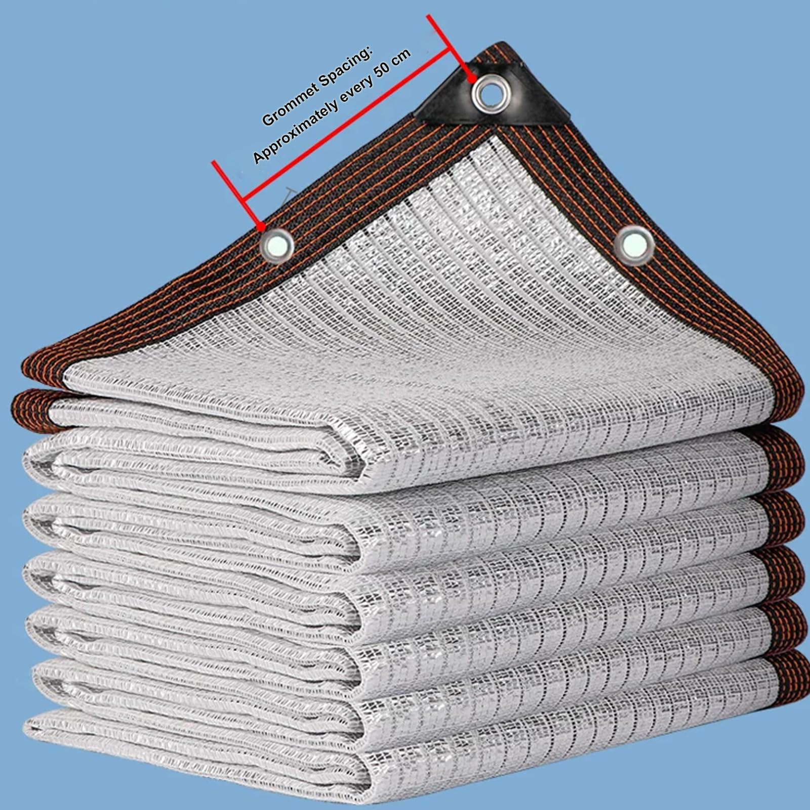 Malla Sombreadora del 75%,Red de Sombreado de Aluminio,Bloqueador Solar Sombra Paño Plateada,Malla de Ocultación con Ojales,Red Resistente a Los Rayos UV para Exteriores (3x10m)