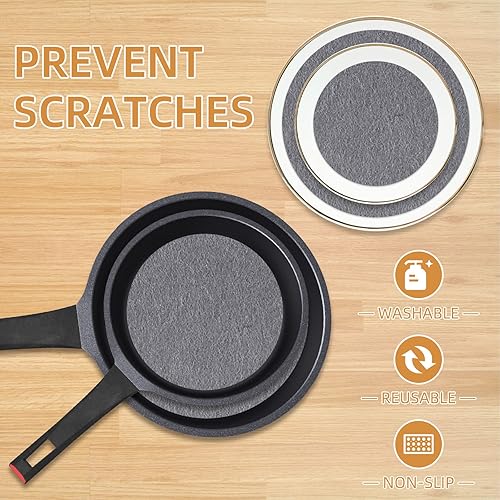 Miniatura 6 de Plate China - Divisores de almacenamiento, 144 piezas con 3 tamaños diferentes, separadores de placas de fieltro de alta calidad, protectores de