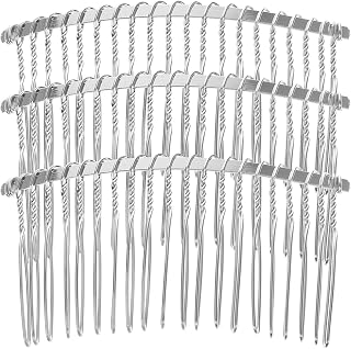 3 Pcs Metal Veil Combs 20 Teeth French Twist Hair Comb Wedding Veil Accessories for Women Girls Hair Styling