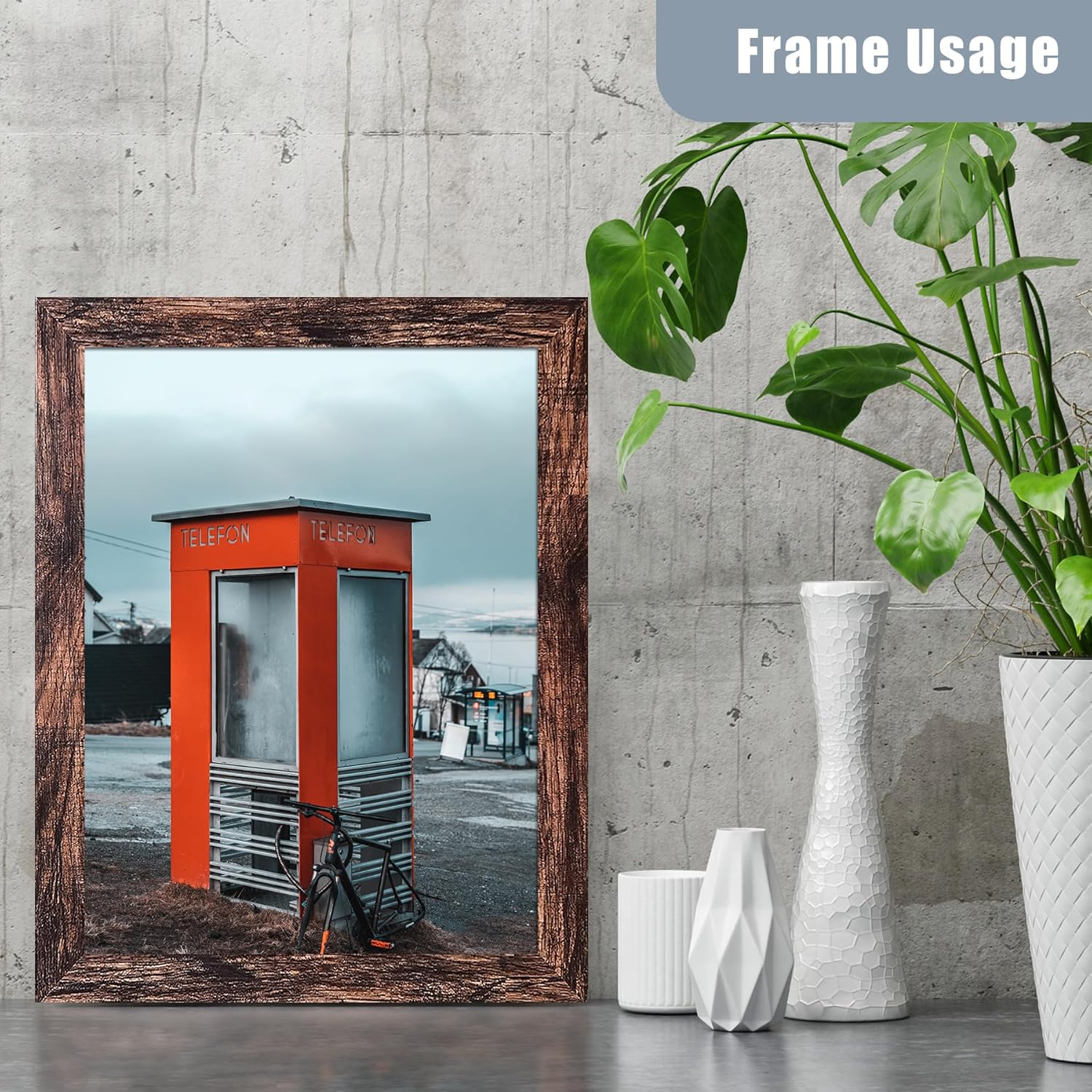 BESCRCL 8x10 Picture Frame Set of 6 High Definition Glass, Photo Frame for Wall or Tabletop, Engineered Wood, Brown