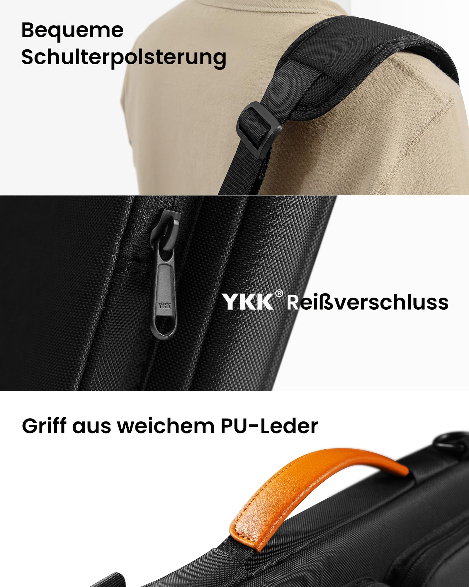tomtoc Laptoptasche 15/15,6/16 Zoll Notebooktasche mit 360° Schütz Umhängetasche, Laptoptasche 16 zoll Wasserabweisend Schutzhülle Kompatibel mit Acer, ASUS, Dell, HP, Lenovo, Chromebook & MacBook
