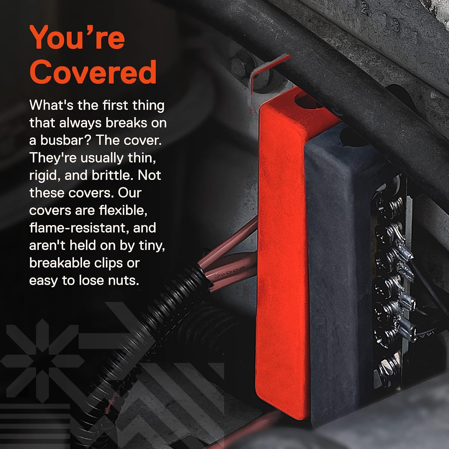 True MODS 4" Ground/Power Distribution Terminal Block Battery Bus Bar Set [Max. 300V AC/48V DC] Negative/Positive Insulated Busbar for Auto Marine Car Trailer RV Boat - Black/Red
