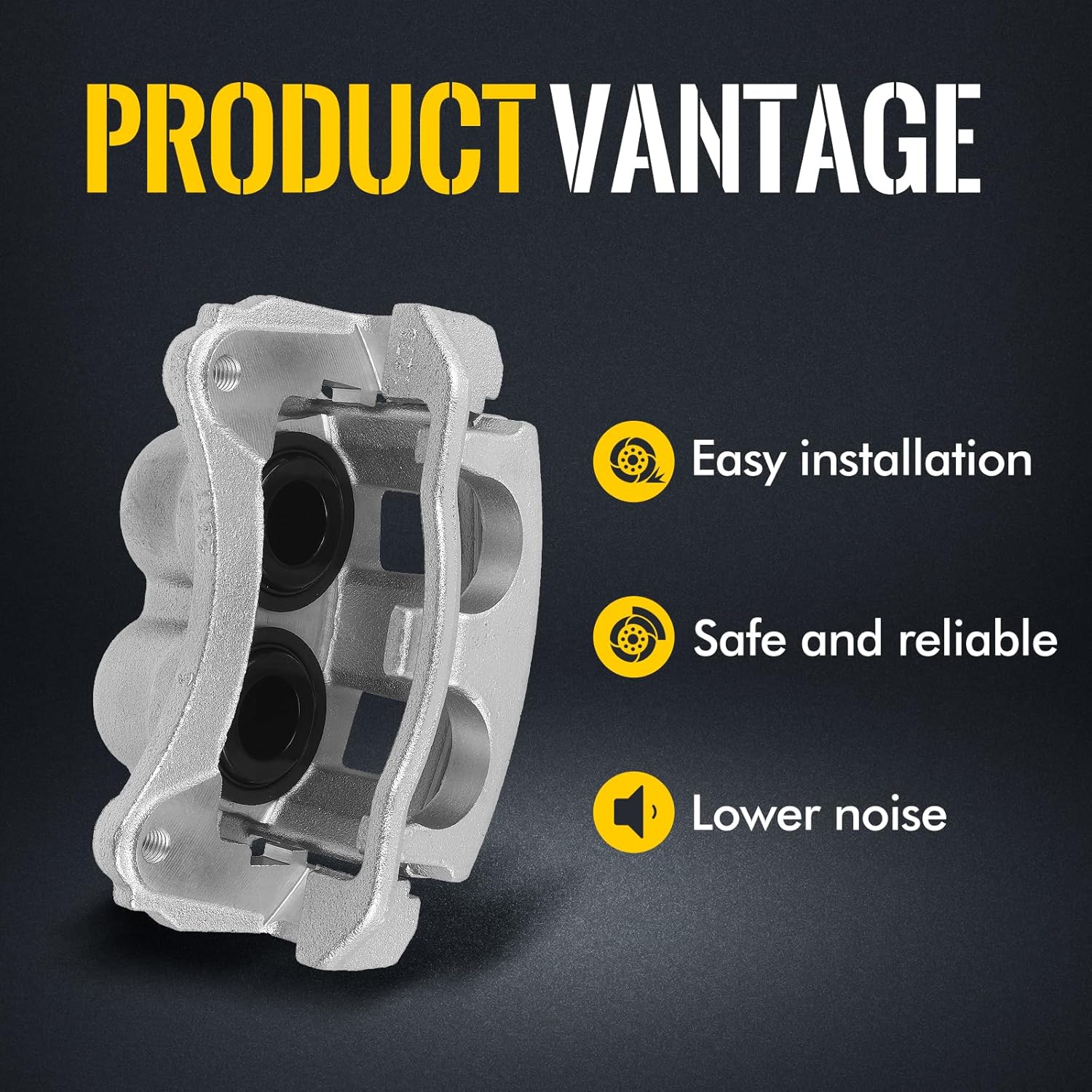 KUSATEC 18B4759 18B4758 Front Disc Brake Caliper with Bracket fit for Ford Explorer Sport Trac Ranger 01-05, for MAZDA B2300 B4000 03-08;B3000 03-07, Mercury Mountaineer 02-05, Driver Passenger Side