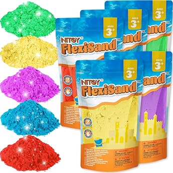 NiToy FlexiSand 5 kg Spielsand Zaubersand 5 Farben Indoor-Sandspielzeug