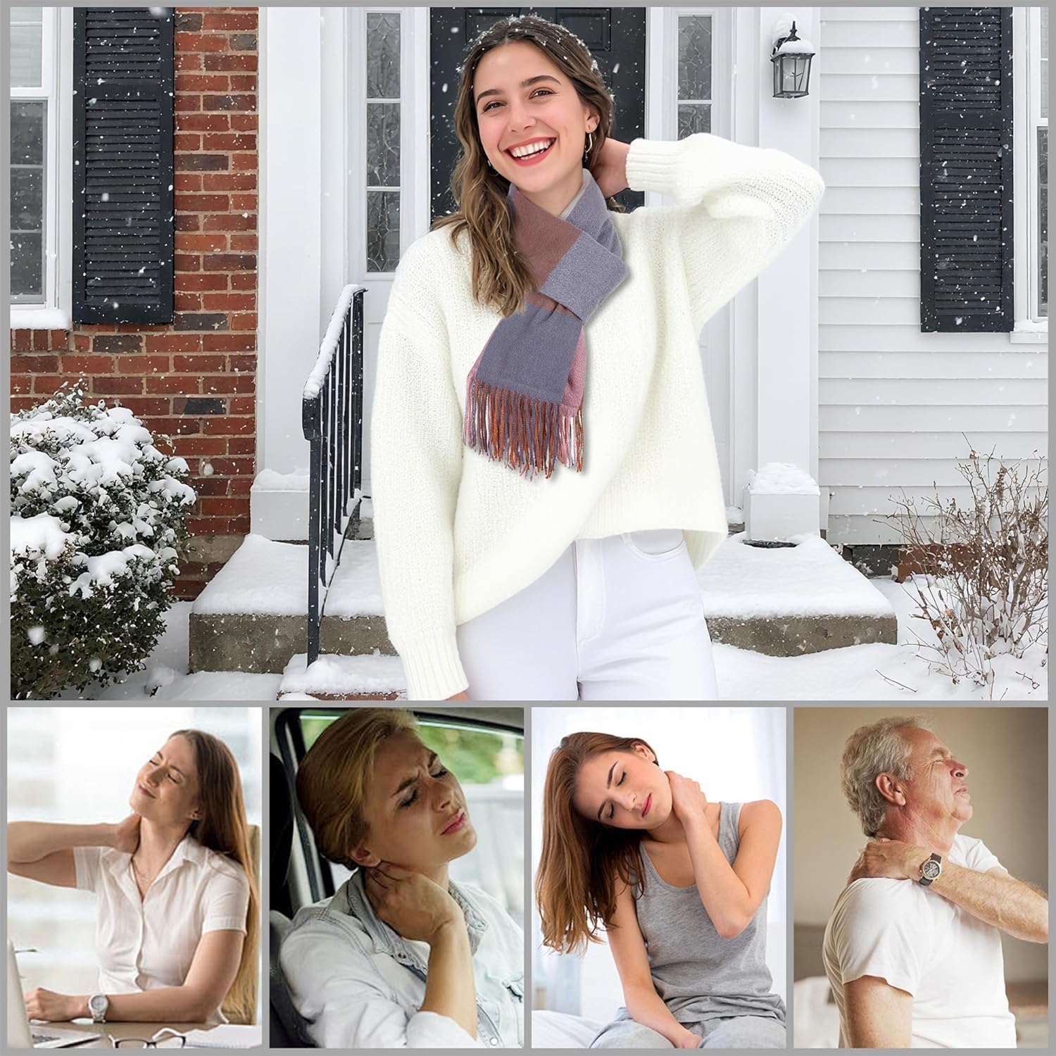 Heated Scarf For Women Men Usb Rechargeable Heated Scarf Portable & Adjustable Neck Warmer - Image 6