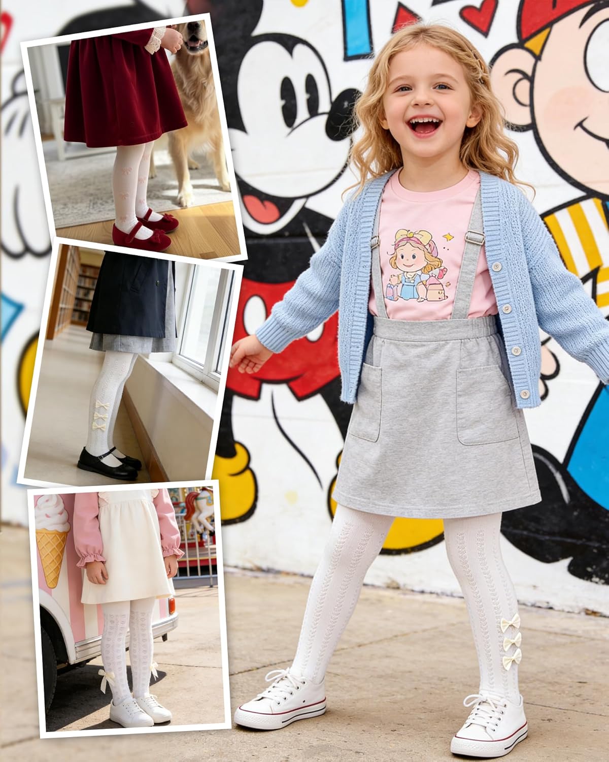 CHUNG Baby Girls Cotton Tights Thin Hollowed Summer with Bowknot Mesh Lace Fashion Toddler Footed Legging Pantyhose - Image 7