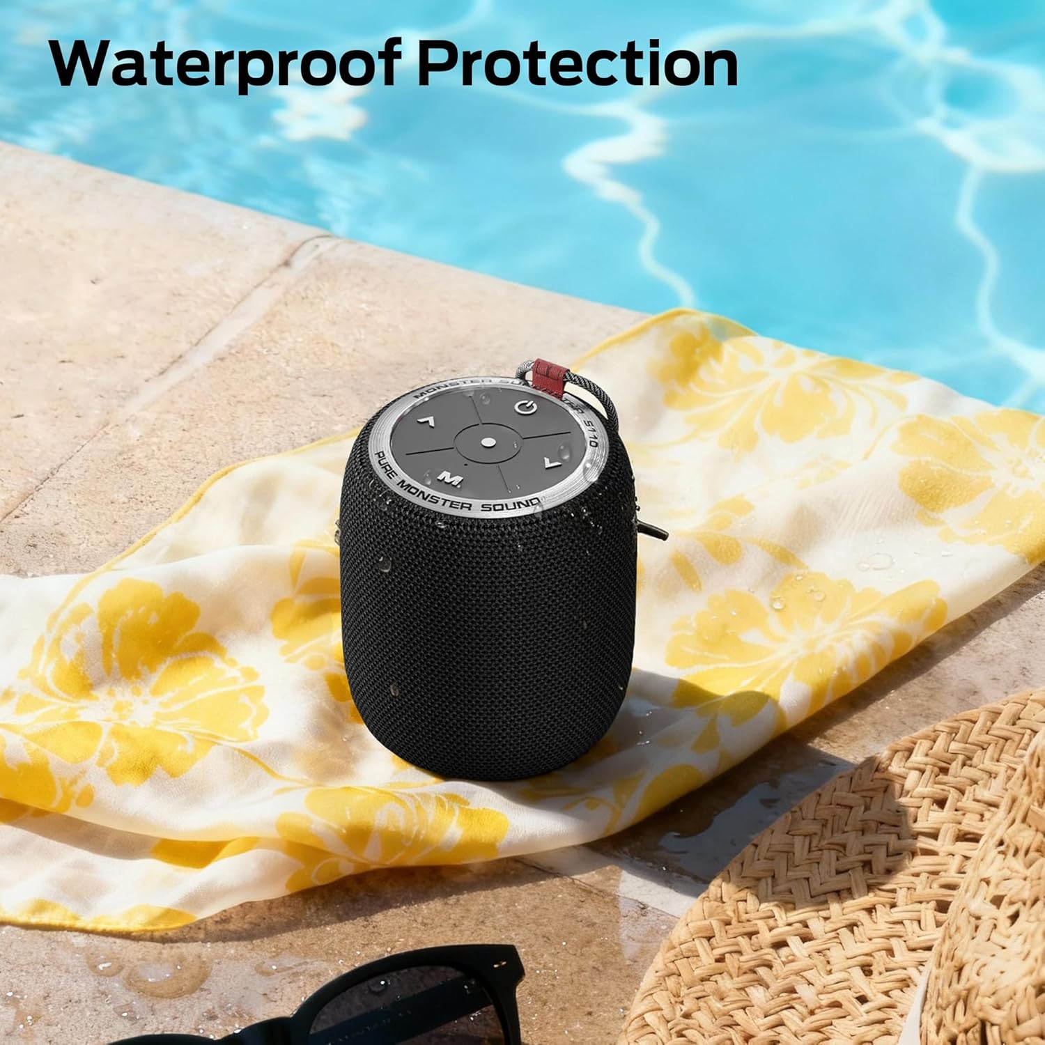 Monster S110 Bluetooth Speaker, Portable Bluetooth 5.3 Speakers with True Wireless Stereo Pairing for Louder Stereo Sound, Built-in Mic, Portable Wireless Speaker for Home or Indoor - Image 6