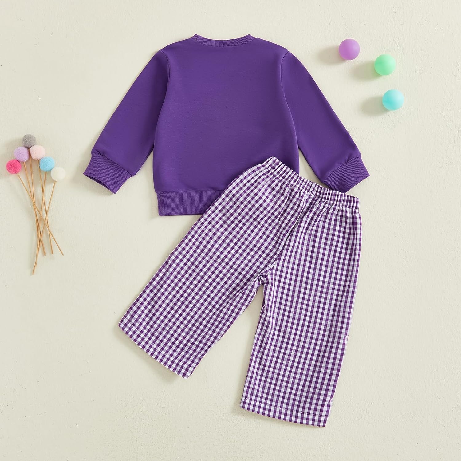 Baby Boy St Patrick's Day Outfit Toddler Shamrock Embroidery Long Sleeve Sweatshirt Plaid Pant Set Irish Clothes - Image 4