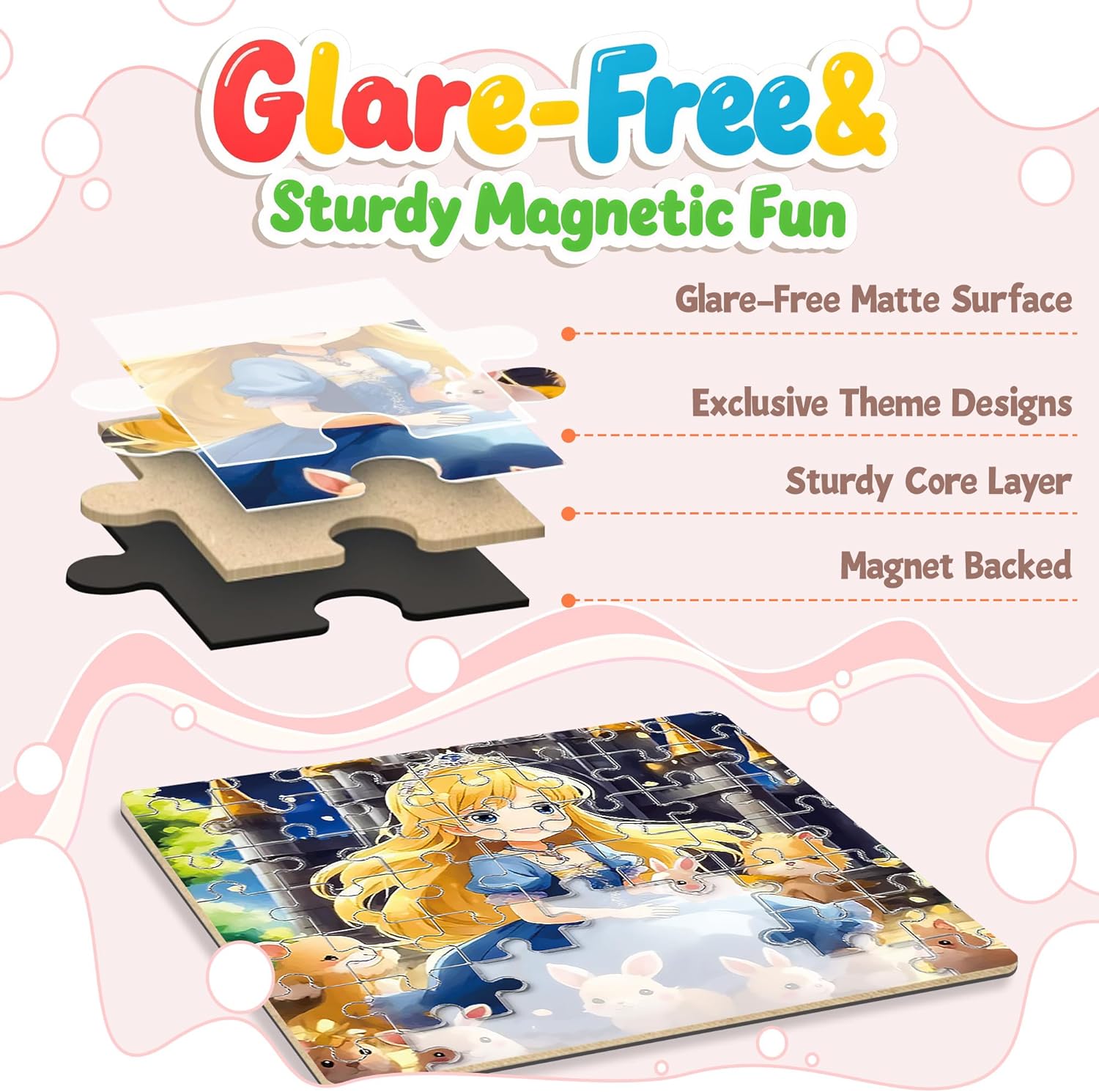 6 Themes in 1, 18 Jigsaw Magnetic Puzzles for Toddlers 3-5, Multiple Levels & Themes Magnet Puzzle Books, Magnetic Puzzles for Toddlers 3-5, Magnet Puzzle Books
