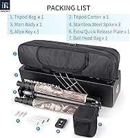 Vista 13 de Trípode de Fibra de Carbono - INNOREL RT75C Sin Cabeza de Bola Trípode Super Profesional Monopié Resistente Trípode Compacto Soporte de Stand